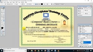 How can make a Experience Certificate in Adobe Photoshop 7.0