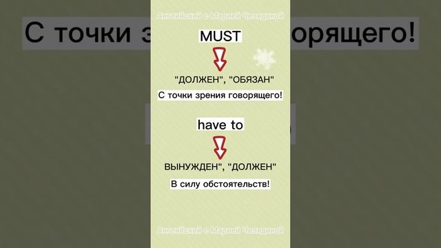 Модальный глагол Must & его эквивалент Have to❗️