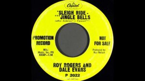 Roy Rogers and Dale Evans "Sleigh Ride-Jingle Bells" promo mono vinyl 45