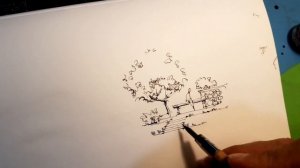 простой способ рисования дерева. графика. Эдуард кичигин. скетчинг. ландшафт.