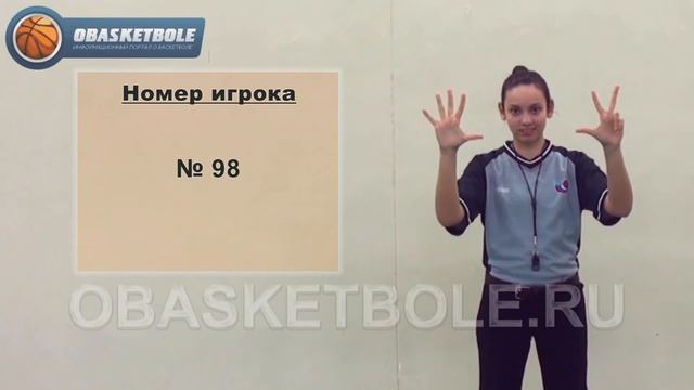 Жесты судей в баскетболе-номер игрока-№ 98 смотреть онлайн