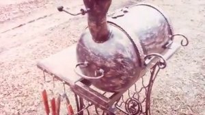 МАНГАЛ-БАРБЕКЮ ИЗ АВТОМОБИЛЬНОГО ГАЗОВОГО БАЛЛОНА И ШВЕЙНОЙ МАШИНКИ Zinger!!