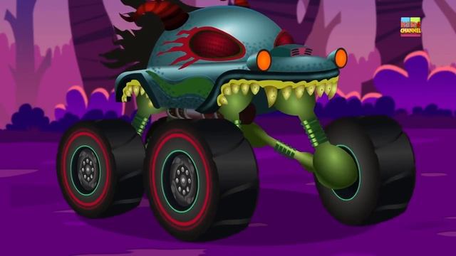 Kids Channel | Little Red Car | HHMT | hungry monster truck | scary songs for kids