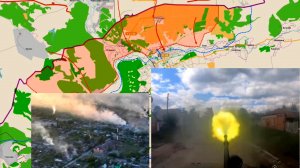 Карта боевых действий. Идут бои за Волчанск. Освобождено Огурцово