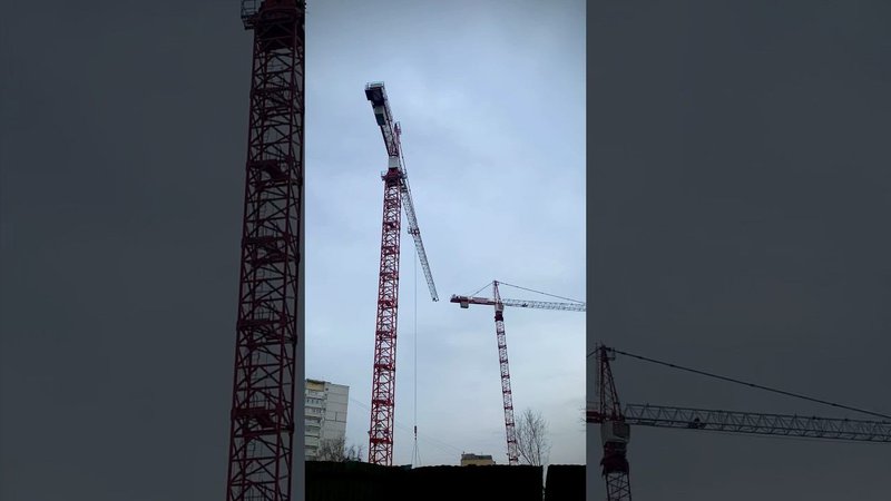 Башенный кран Liebherr | Понёс бетон! Красно-белые великаны! #shorts
