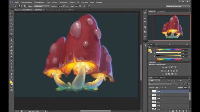 Mushroom speedpaint in photoshop  by Lepeshkina Anna