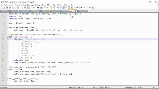 Python Flask Jquery Ajax Autocomplete