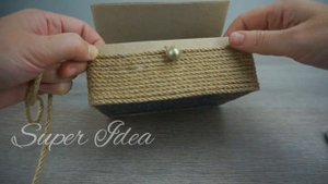 DIY Оригинальная шкатулка из картонной коробки и джута