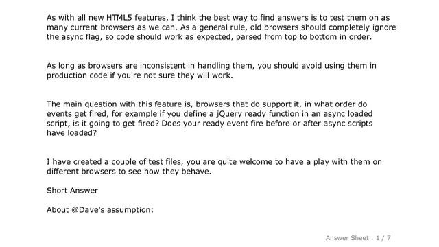 HTML : HTML5 script element - async attribute - when (and how best) to use? смотреть онлайн