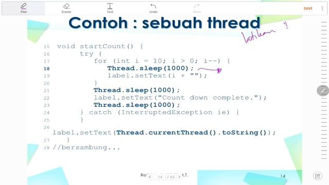 Java Thread part 3 : membuat countdown timer menggunakan Thread.sleep( ) смотреть онлайн