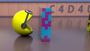 PacMan 3D Animation V2 (little bit Jelly ?) ❤️ C4D4U