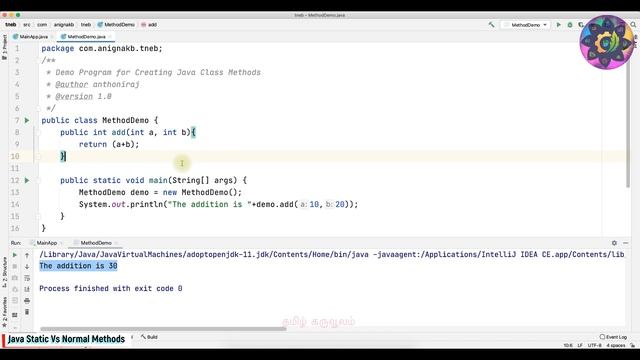 Different Ways for Creating Java Methods | Static vs Normal Methods in Java  | Tamil