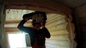 Выпилить проем ! Поем в срубе ! Выпилить окно в срубе ! stihl ms 180