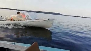 Моторная лодка из швертбота ФИНН .