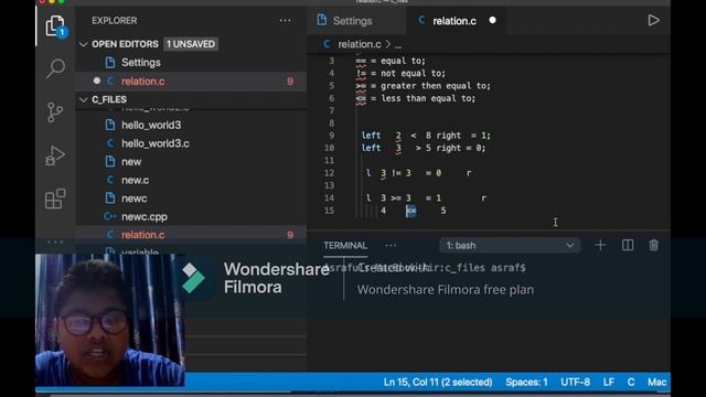 Relational Operators. Implementation in C.  #cprogramming #relationaloperators #lessthan