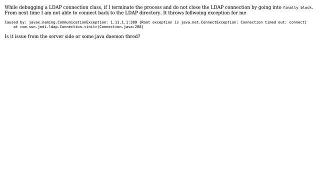 LDAP Connection TimeOut Exception смотреть онлайн
