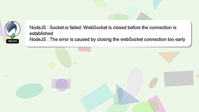 NodeJS : Socket.io failed: WebSocket is closed before the connection is established смотреть онлайн
