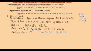 Пределы 20.1 Эквивалентность определений по Коши и по Гейне (720p)