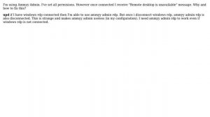 Ammy admin - remote desktop is unavailable error after connect
