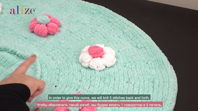 Alize Velluto ile Çiçekli Bebek Battaniyesi • Flower Baby Blanket • Детское одеяло с цветами смотреть онлайн