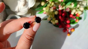 Винтажные минималистичные серьги с гранатами альмандинами, 9ct, 3,56 гр, s925, Европа до 1970 гг