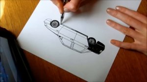 Как нарисовать ВАЗ 2110  How to draw 2110