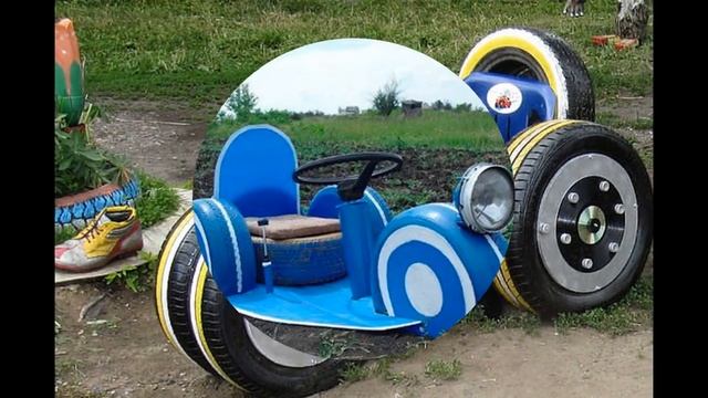 Детские площадки и игрушки из покрышек своими руками смотреть онлайн