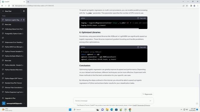 Speed up logistic regression in Python