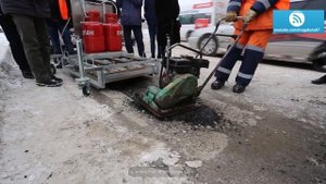 Ямочный ремонт зимой. Новосибирск