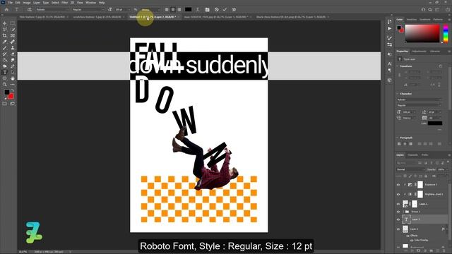 Typography Fall Down Poster - Tutorial Photoshop CC 2021 смотреть онлайн