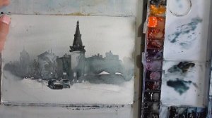 watercolor painting demo by javid tabatabaei