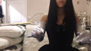 ASMR Visual w/ Lavender Silk Gloves SOFT TOUCHING