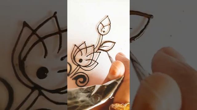 lotus flower|how to draw lotus in henna|henna art|lotus draw|short video|lotus in mehndi