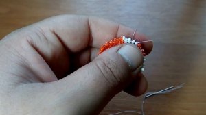 Лисичка из бисера. Часть 2. Голова. Амигуруми из бисера.