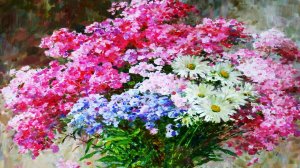 Цветы и цветочные натюрморты художника Людмилы Баландиной