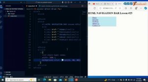 HTML CSS NAVIGATION BAR EXAMPLE | HTML CSS BEGINNER TO ADVANCE LESSON # 25 | GSS TECHNOLOGY