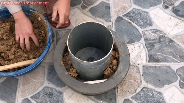 Креативные идеи с цементом и глиной - Сделайте дровяную печь из пластиковых горшков! смотреть онлайн