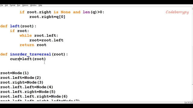Binary Tree- Inorder traversal of a threaded binary tree