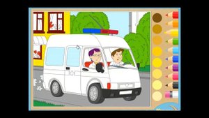 Раскраска Скорая помощь. Играемся. ру