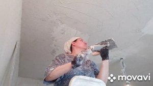 Выравнивание стыка плит на потолке