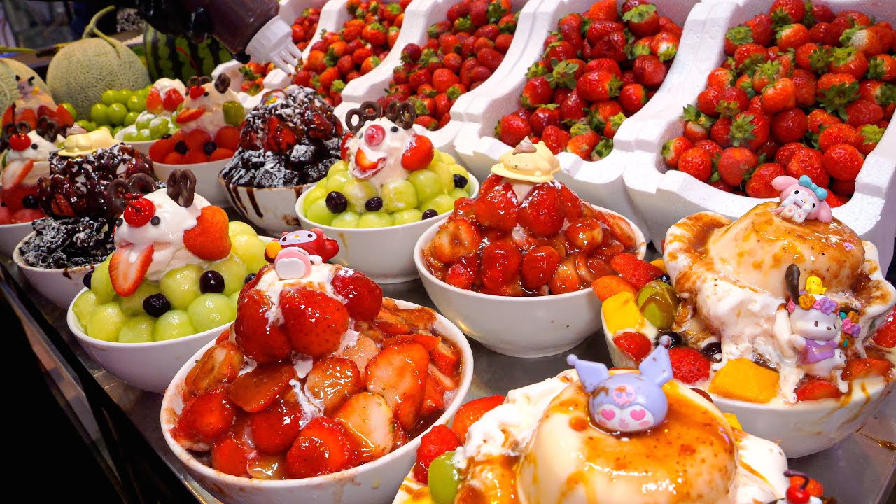 Различный ! Свежие фрукты со стружкой льда | Корейская уличная еда