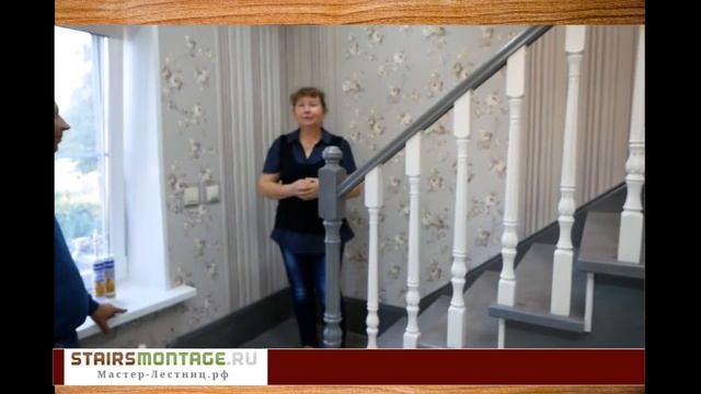 Деревянная лестница для загородного дома из дуба и сосны смотреть онлайн