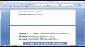 Степени шока и индекс Альговера