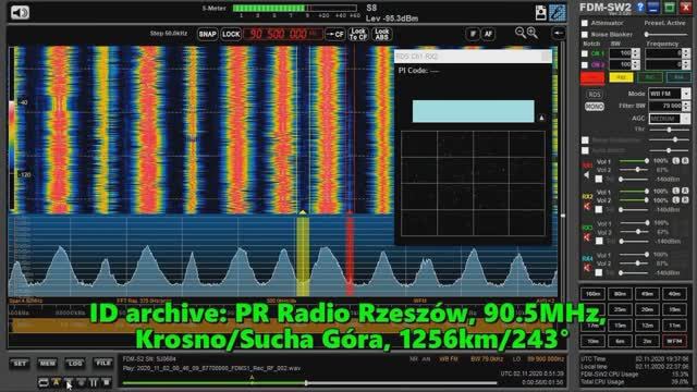 02.11.2020 08:51UTC, [Ms], PR Radio Rzeszów, Польша, 90.5МГц, 1256км