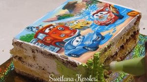 Детский торт с сахарной картинкой