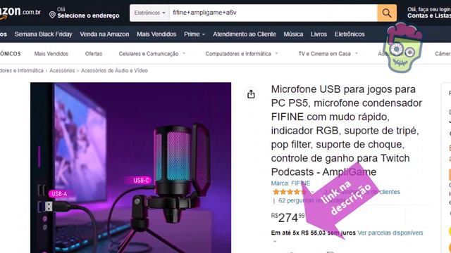 😵Microfone RGB USB Fifine Ampligame A6V - É bom mesmo? смотреть онлайн
