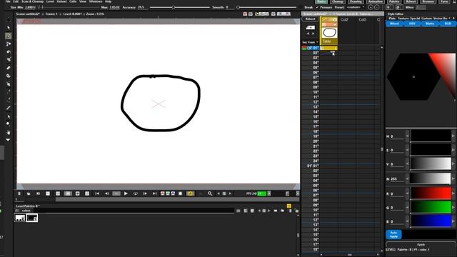 OpenToonz 5 создание кадров, прозрачность, Onion skin, Xsheet, анимация