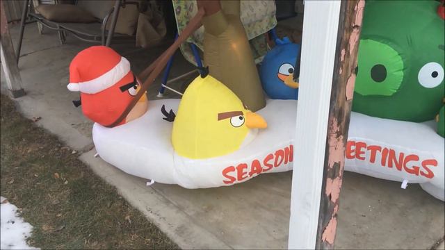 Gemmy 2013 Inflatable Angry Birds Christmas scene review смотреть онлайн