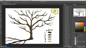 How To Draw A Tree Without Leaves ? (Easy Tutorial) Photoshop Digital Art Painting 2020 (With Color