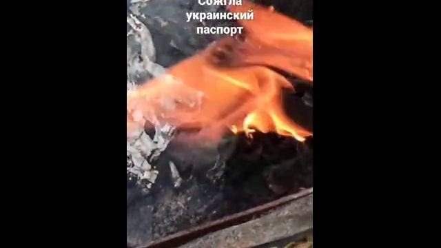 Украинцы сжигают украинские паспорта!